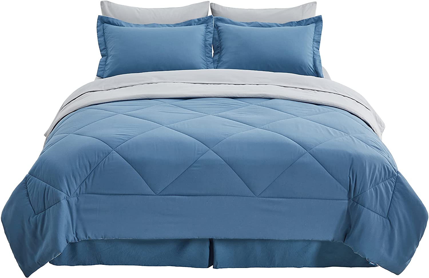 Bedsure Blue Comforter Set - 8 Pieces Reversible ( Blue for all size) $21.59~$30.39 + Free Shipping with Prime