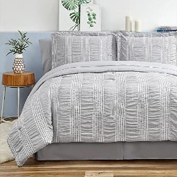Bedsure Soft Lightweight Stripes Seersucker Bedding Comforter Set (4 colors) for $26.99~$37.49 + Free Shipping with Prime