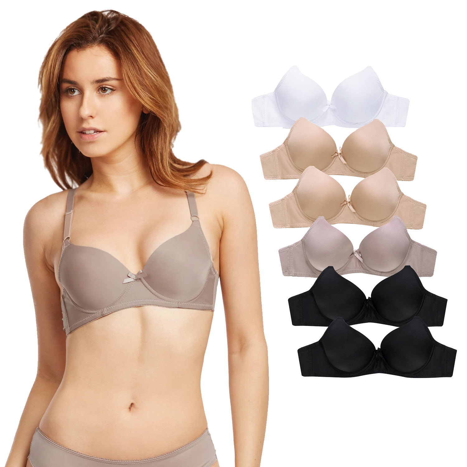 6 Pack Ladies Full Cup Plain Bra - $18.74 + Free Shipping