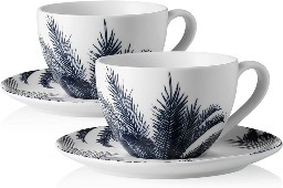 Porcelain Cappuccino Cups with Saucers Set of 2 $7.64 Free Shipping w/ Prime or on orders $25