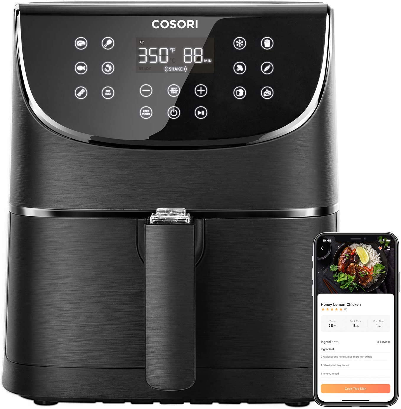 COSORI Smart WiFi Air Fryer with 13 Cooking Functions - $109.99 + FS with Prime