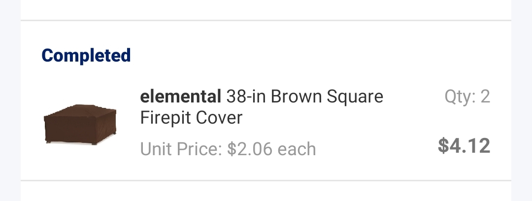 elemental 38-in Brown Square Firepit Cover for $2.06 at Lowe's B&M YMMV