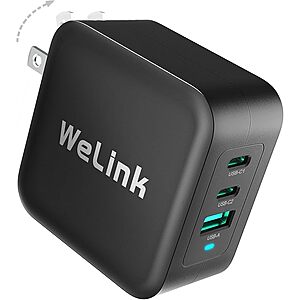WeLink 3-Port up to 100W USB C GaN PPS Wall Charger