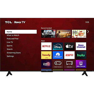 TCL - 55" Class S-Series 4K UHD HDR LED Smart TV with Roku TV (2026) $209