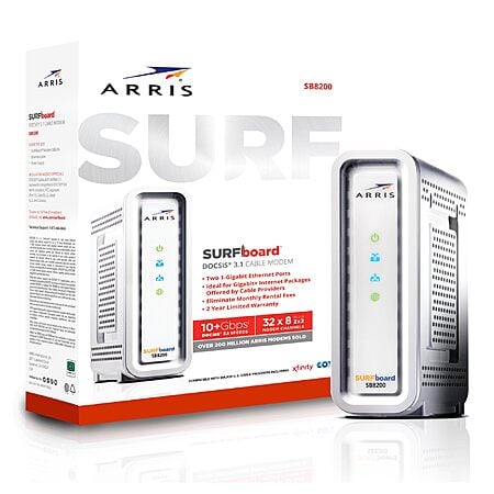 ARRIS (SB8200-RB) - Cable Modem - DOCSIS 3.1 32x8 Gigabit Cable Modem (Renewed) $99