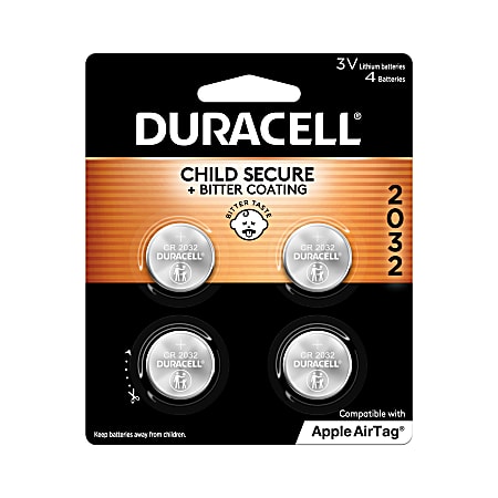 Duracell 3 Volt Lithium 2032 Coin Batteries Pack Of 4 (W pickup) - $2.99 at Office Depot