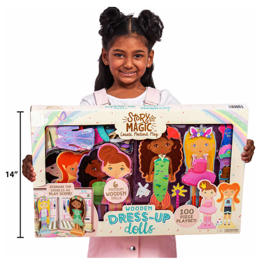 Costco MembersStory Magic Wooden Dress Up Dolls with Tin 14.97