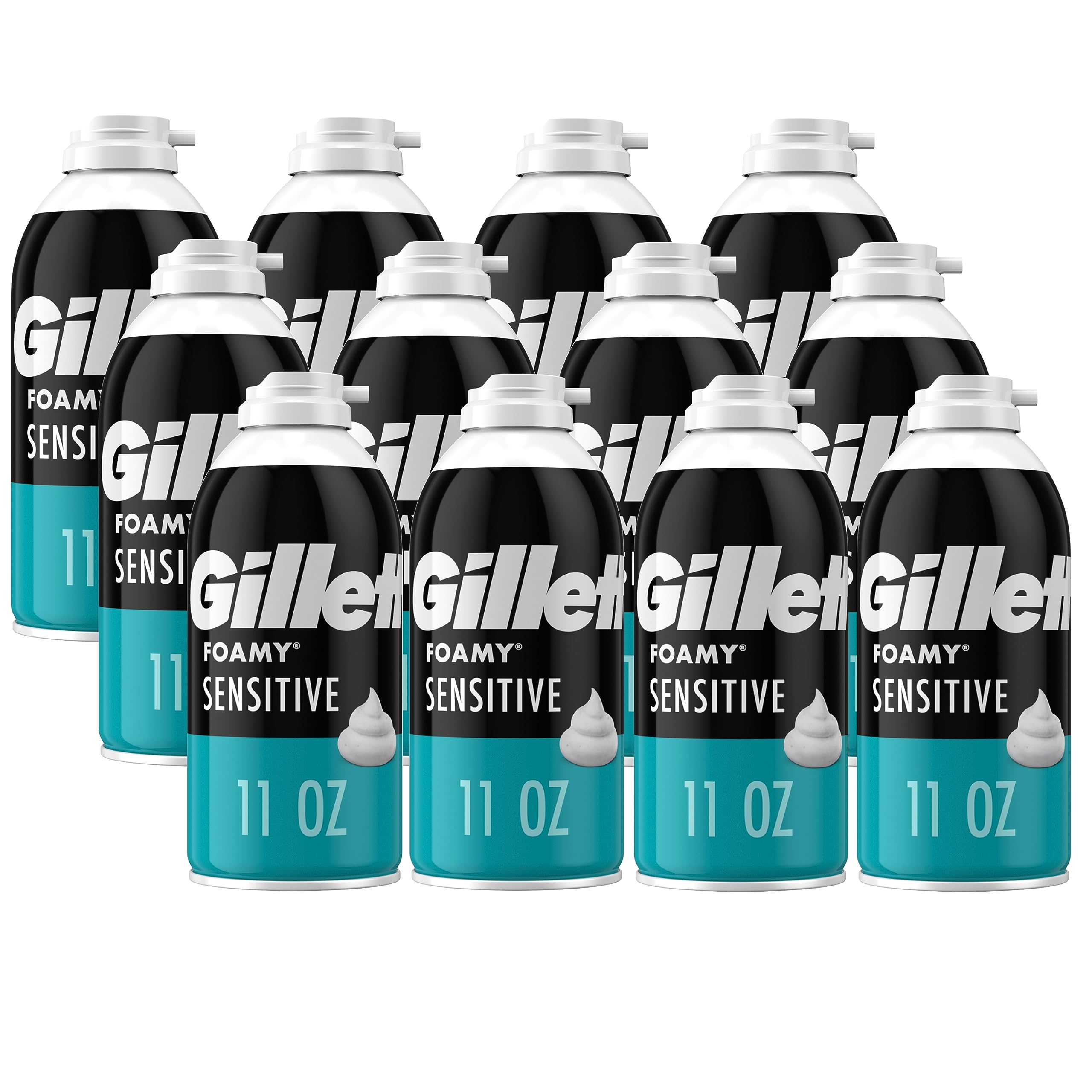 12-Pack 11-Oz Gillette Foamy Shaving Cream (Sensitive Skin)