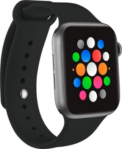 Modal™ - Silicone Band for Apple Watch 42, 44, 45mm (Series 1-8) and Apple Watch Ultra 49mm - Black $3.99