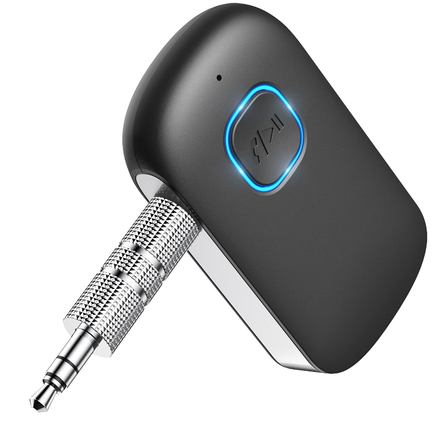 Portable Bluetooth Receiver for Car / Home Stereo (Bluetooth 5.0, Dual Device Connection) for $9.09
