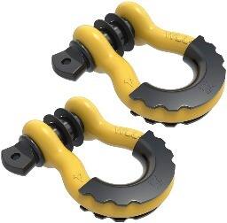 OEDRO® 2x D-Ring Shackles Off Road + Isolator Washers Silencer Clevis 3/4" 4.75T Heavy Duty Off Road Yellow Shackle $12.99+Free Shipping