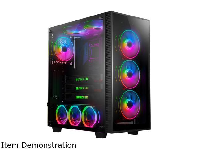 anidees AI Crystal M Tempered Glass CEB-ATX/ATX PC Gaming Case (includes 4 x 120 PWM RGB Fans) (plus $20 Newegg GC) for $79.9 w/ FS