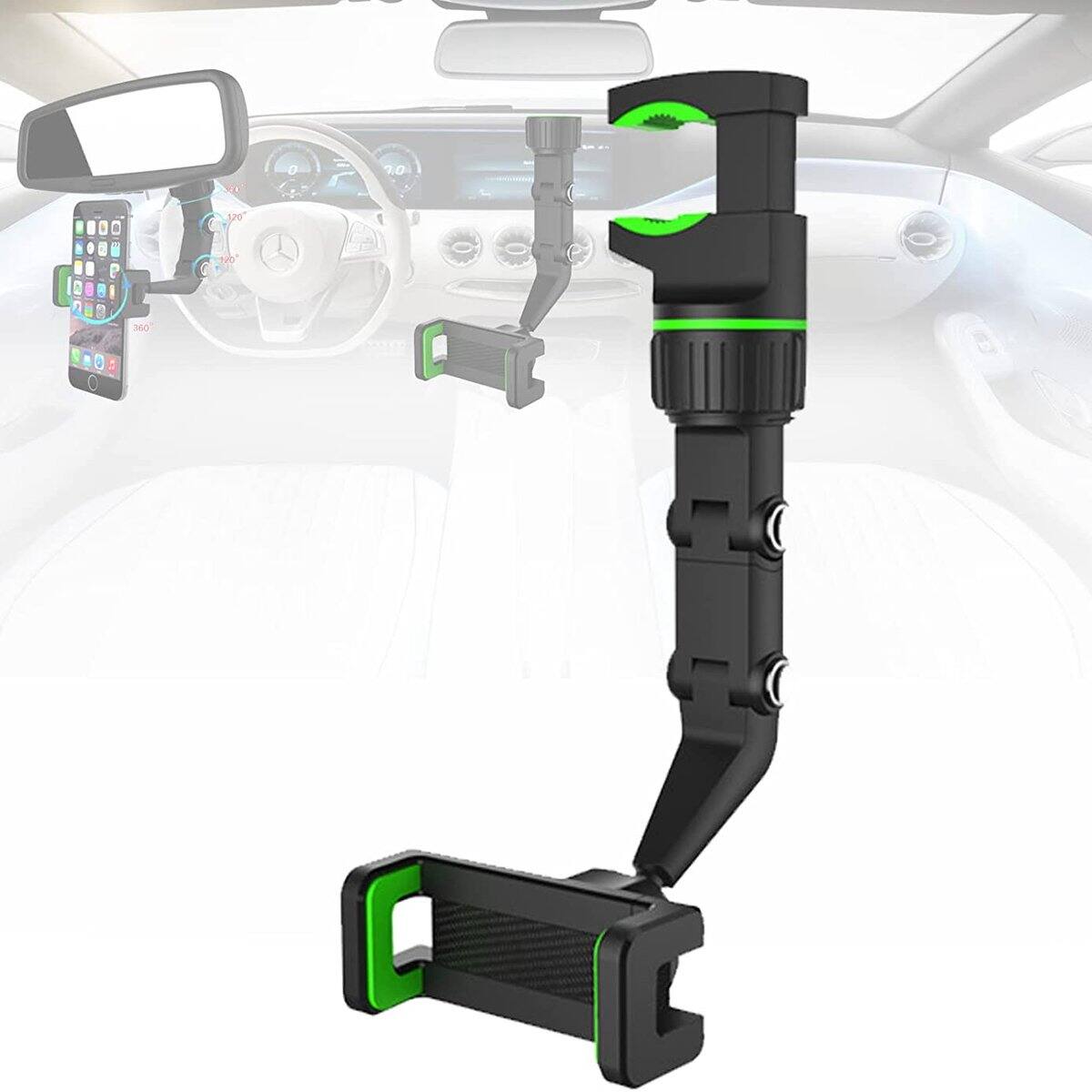 Multifunctional Car Phone Holder Mount, Universal 360° Rotating Car Rearview Mirror Phone Mount $6.99 + Free Shipping