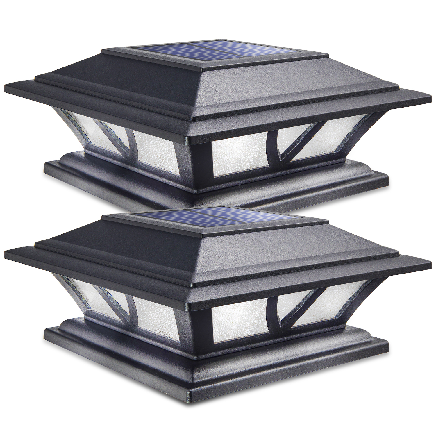 Siedinlar 2-Pack Solar Post Cap Lights 2 Modes Black for 4x4 5x5 6x6 Posts $17.49 + Free Shipping