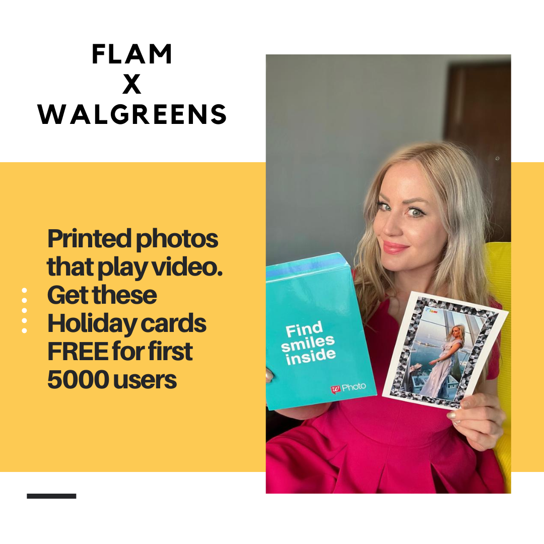 FREE Walgreens FlamCard Photo: 5×7 Personalized AR Photo Card + Free store Pick up