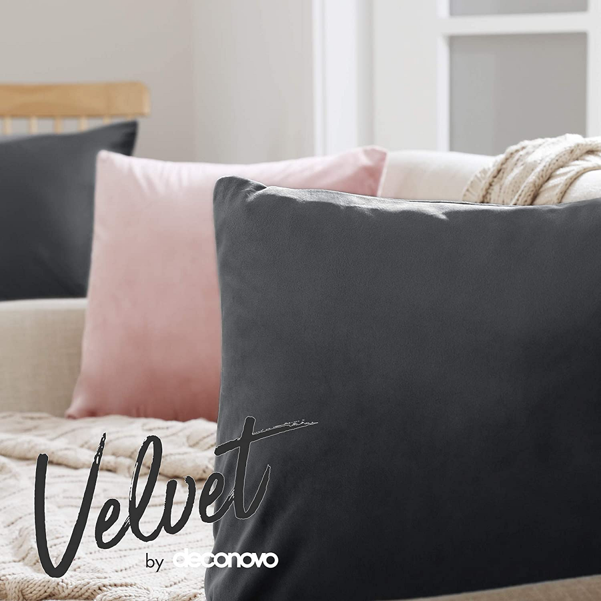 Deconovo 2 PCS Velvet Throw Pillow Covers -$4.59~$7.82 + Free Shipping w/ Prime