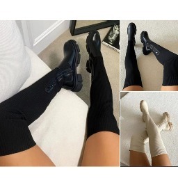 Women High Leather Sock Boots (2 colors) $33.47 + Free shipping