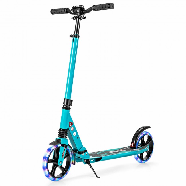 Costway Aluminum Folding Kick Scooter with LED Wheels for Adults and Kids $65 + Free Shipping