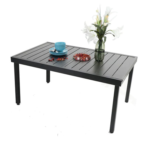 PHI VILLA 6-8 Person Metal Adjustable Outdoor Dining Table for $329.99+Free Shipping