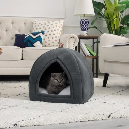 Amazon's Choice-Bedsure Cat Tent Beds with Removable Washable Cushioned Pillow (Dark Grey-S-15x15x15) for $16.65 + Free Shipping with Prime