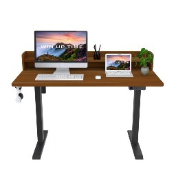 Twispers 48" Electric Standing Desk with Bookshelf $142.99, Free Shipping