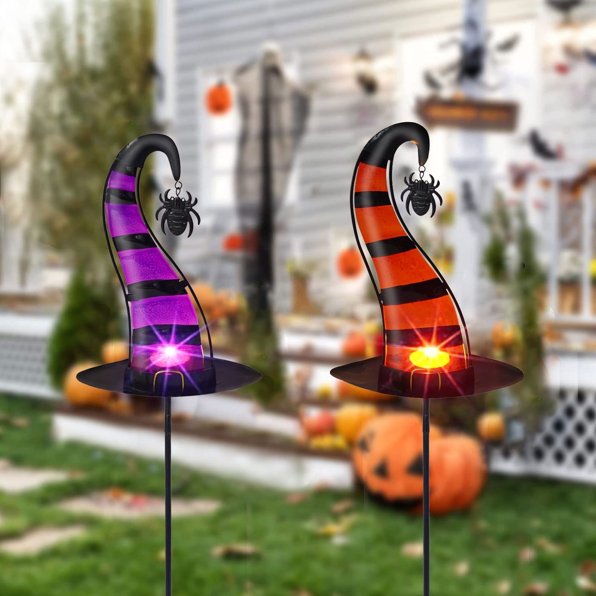 Healty Shop 2 Pack 23" Witch Hat Metal Halloween Yard Stakes $12.00 +FS With Prime or $25+