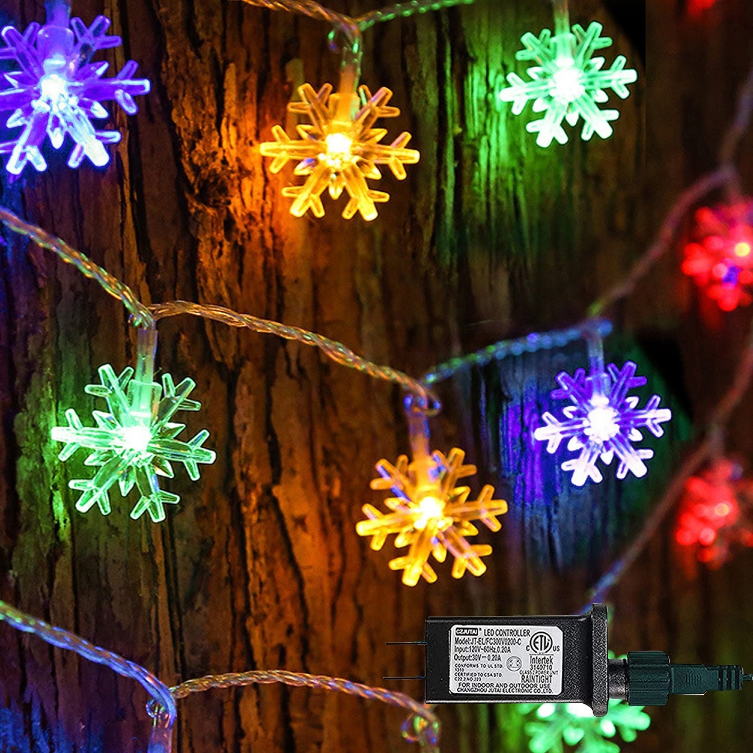 FUNPENY 49 FT 100 LED Christmas Snowflake String Lights $9.60 + Free Shipping w/ Prime or on Orders $25+