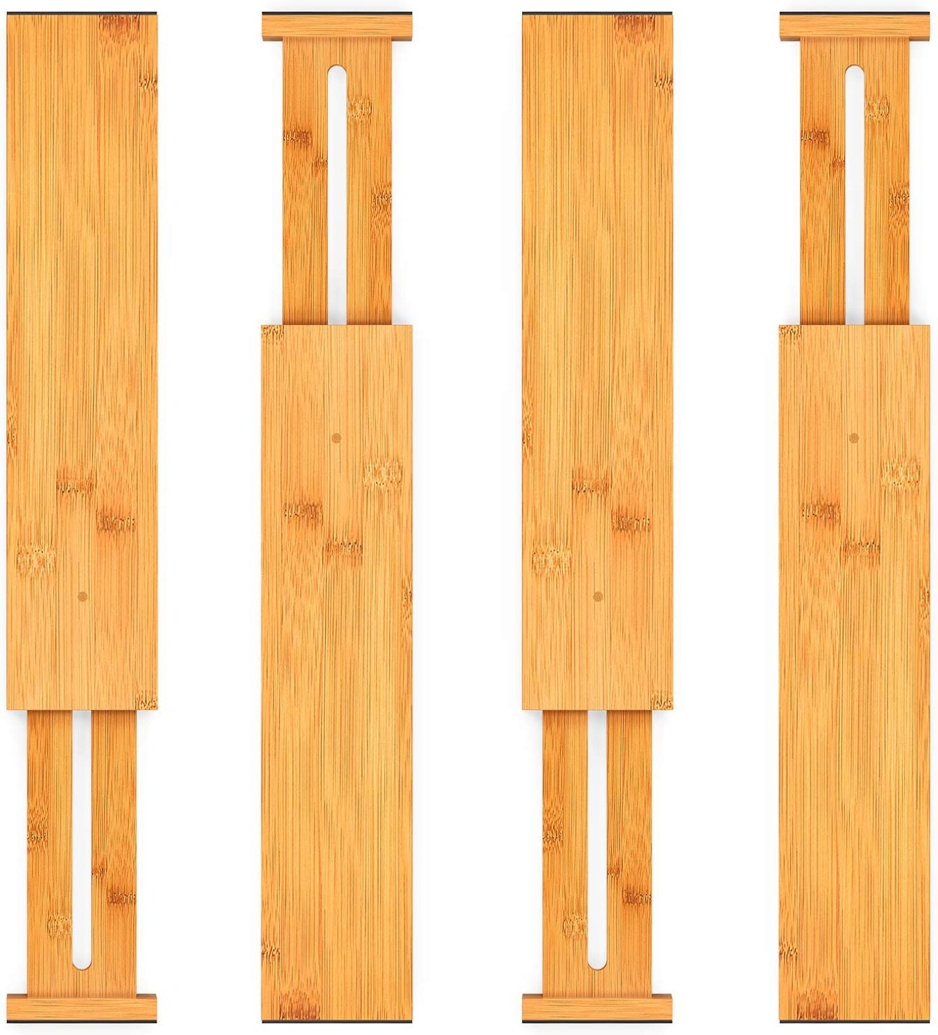 4-Pack Pipishell Adjustable Bamboo Drawer Organizers $9 + Free S&H W/Prime Or $25+
