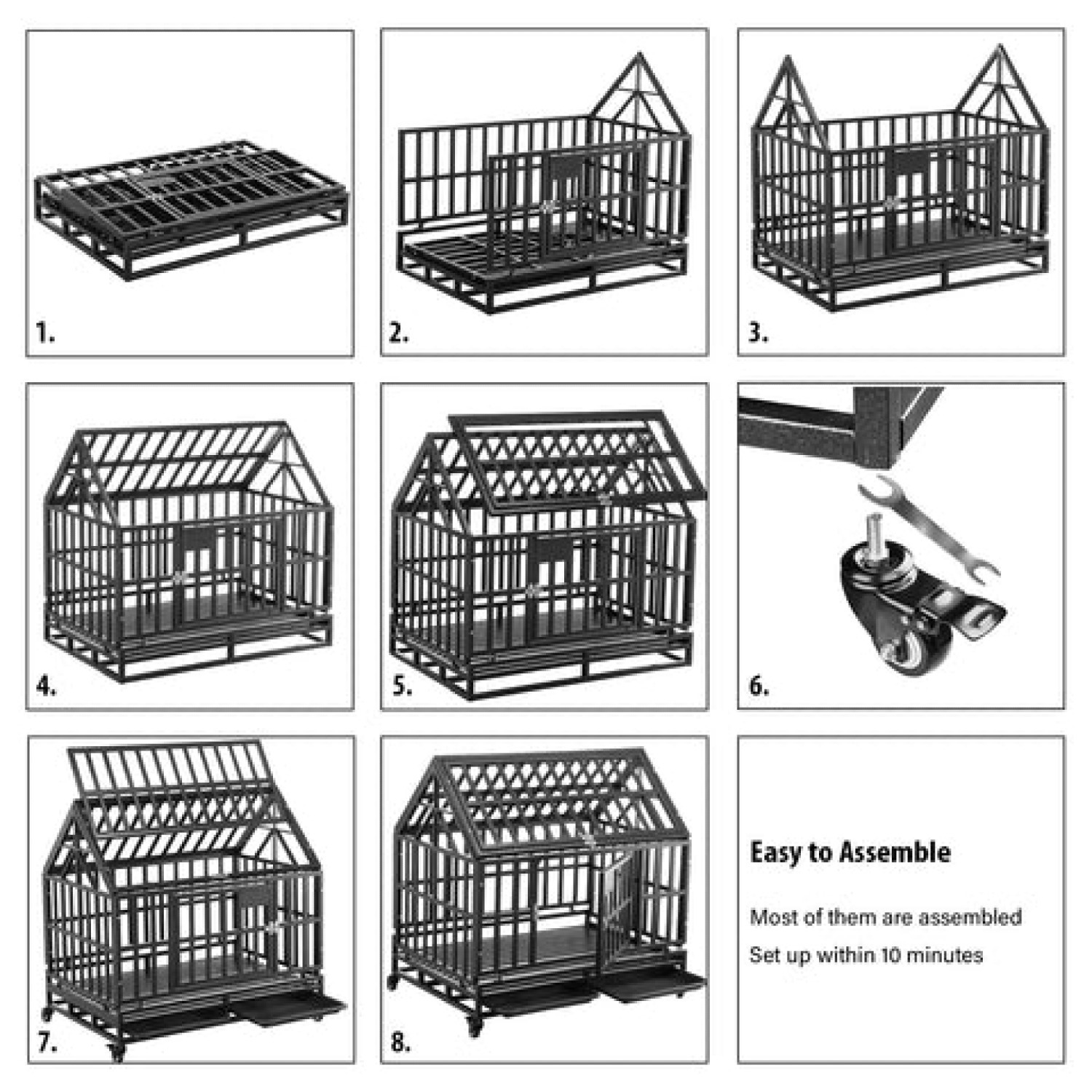 Ainfox 38 inch Dog Cage (Brown) $50 +Free Shipping