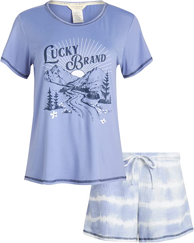 2 Piece -Lucky Brand Women's Sleepwear Set - Tee and Shorts (S-XL, various colors) $17 + Free Shipping