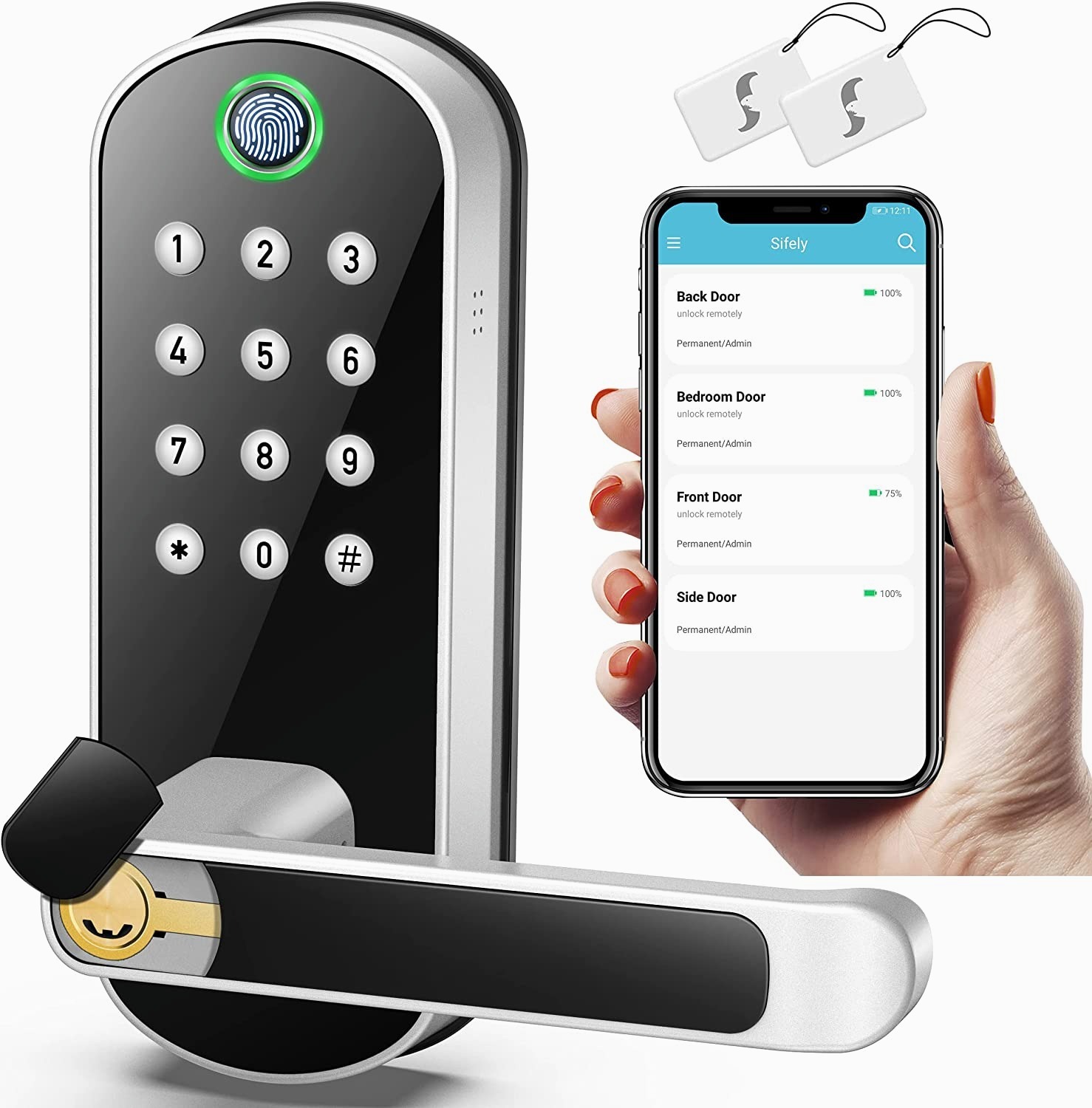Sifely Keyless Entry Smart Door Lock w/ Fingerprint/Biometric Lock $78.80 + Free S/H