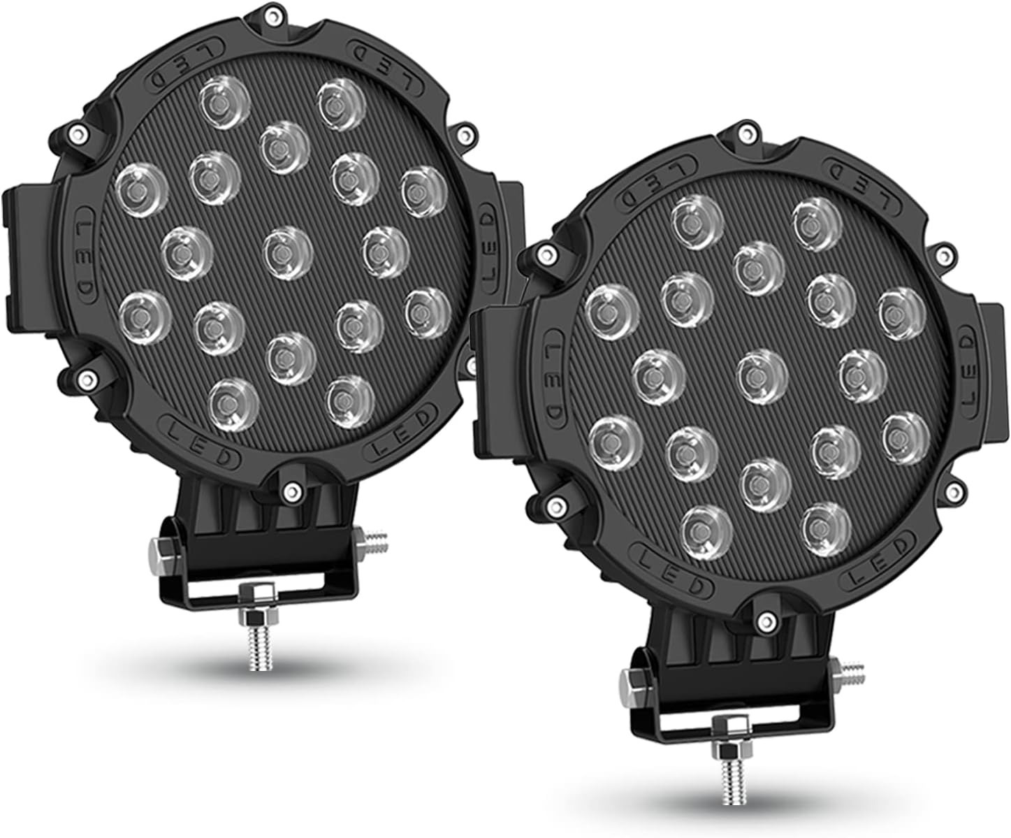 2Piece DWVO Black LED OffRoad Light Pods Bar, 51W 7" 18 + Free Shipping