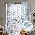 2-PK Deconovo Leaf Embroidered Sheer Curtains $5.73-$9.40 (6 Colors) Free S&amp;H w/Walmart+ or on Orders $35+