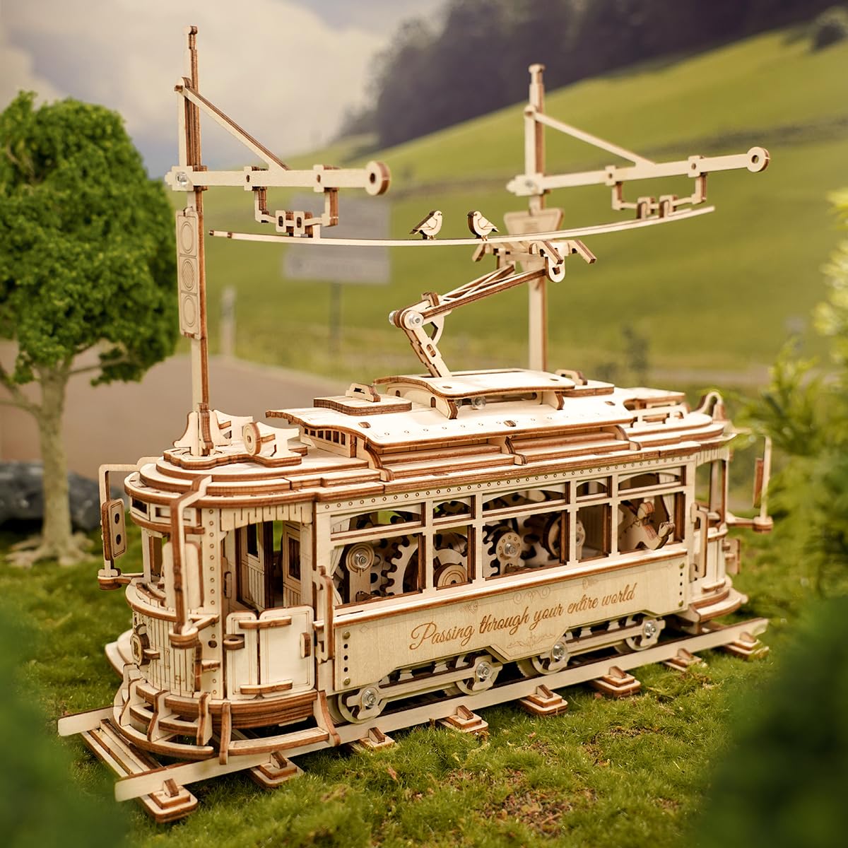 RoWood 3D Wooden Mechanical Tram Model Puzzle $22.50 + Free Shipping