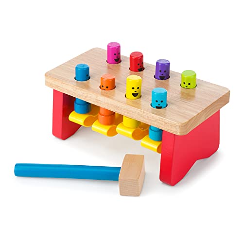 Melissa & Doug Deluxe Pounding Bench Wooden Toy With Mallet - STEAM Toy, Pounding Bench Toddler Toy $11.49 + Free Shipping w/ Prime or on $25+