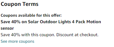 EXTRA 40% Off Solar Powered Outdoor Lights [160 LEDs] [Pack of 4]