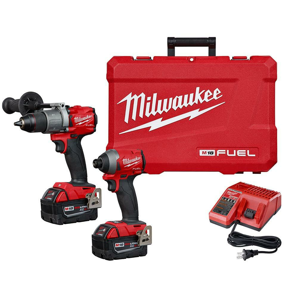 (HACK) Milwaukee M18 FUEL 18-Volt Lithium-Ion Brushless Cordless Hammer Drill and Impact Driver Combo Kit (2-Tool) with Two 5Ah Batteries 2997-22 $290.51