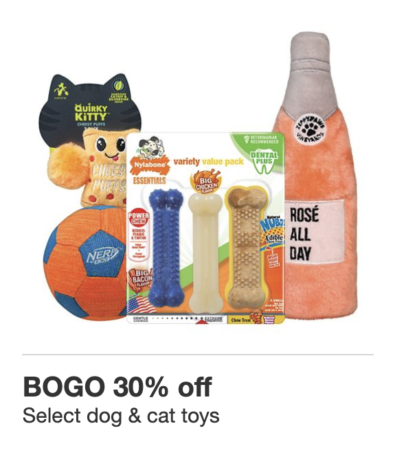 Buy One Get One 30% Off Select Dog & Cat Toys + Free Curbside Pickup @ Target