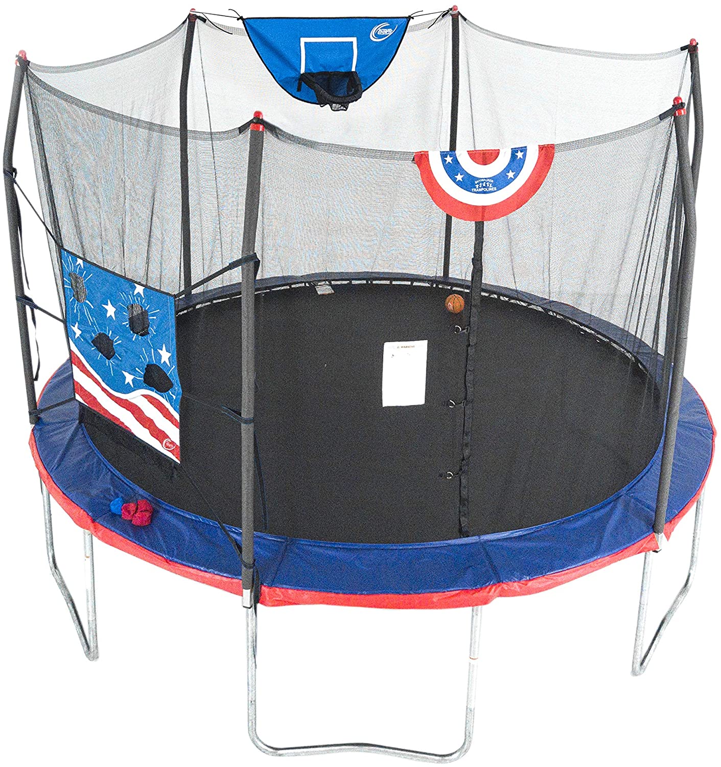 8' Skywalker Jump N’ Dunk Trampoline w/ Safety Enclosure And Basketball Hoop $98.40 + Free Shipping