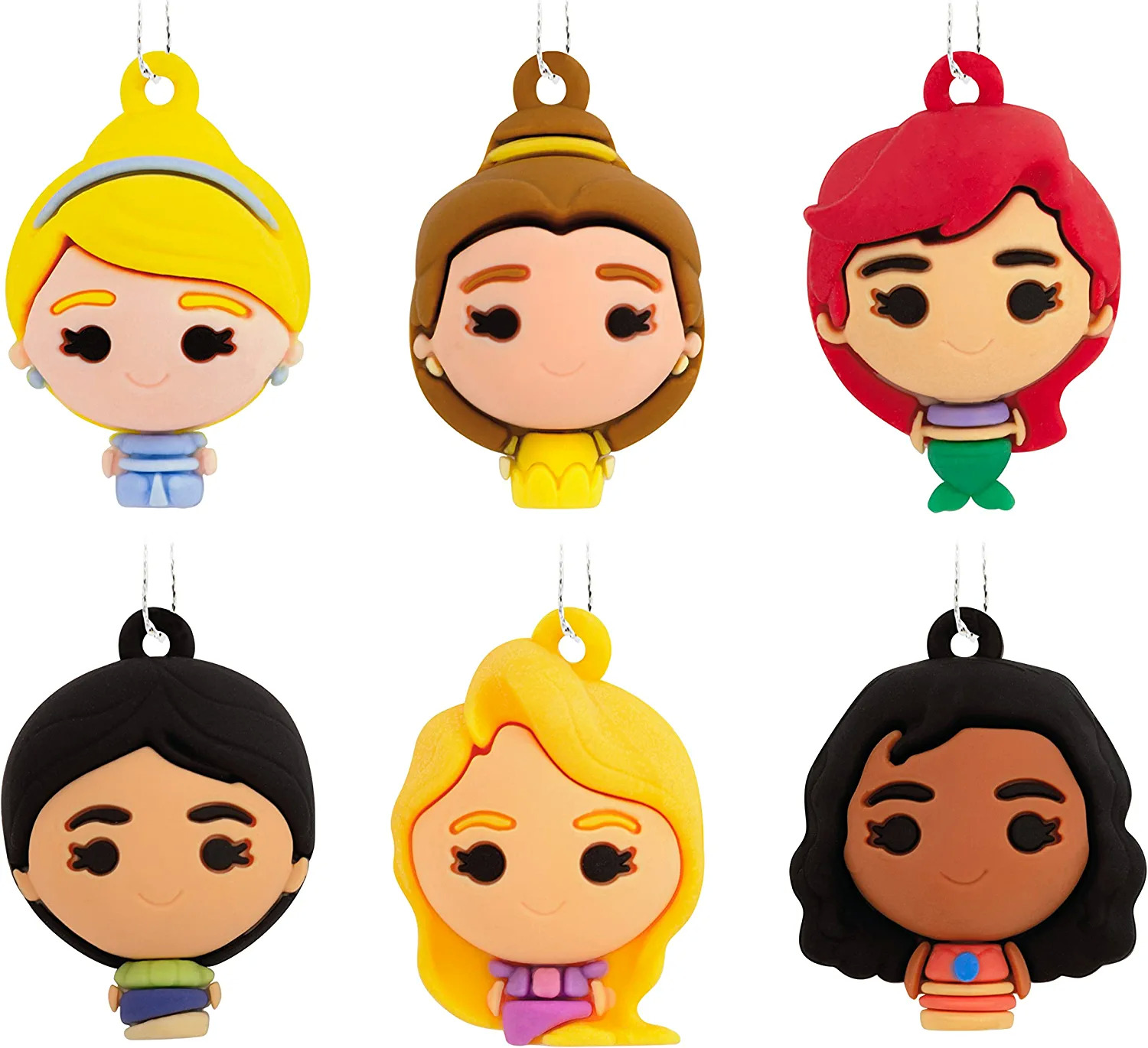 6Pack Hallmark Mini Disney Princess Christmas Ornaments