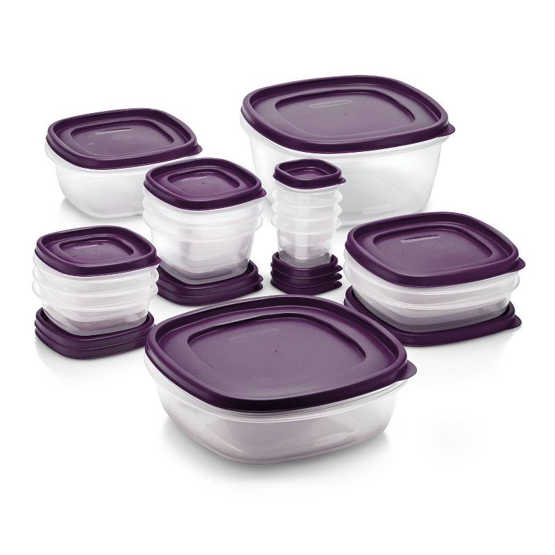 Rubbermaid Easy Find Lids 38 Piece Set of Plastic Food Containers & Lids  Red NEW