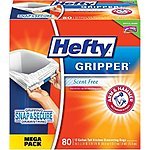 80-Count 13-Gallon Hefty Gripper Trash Bags (Odor Control) $9.80 w/ S&amp;S + Free S&amp;H