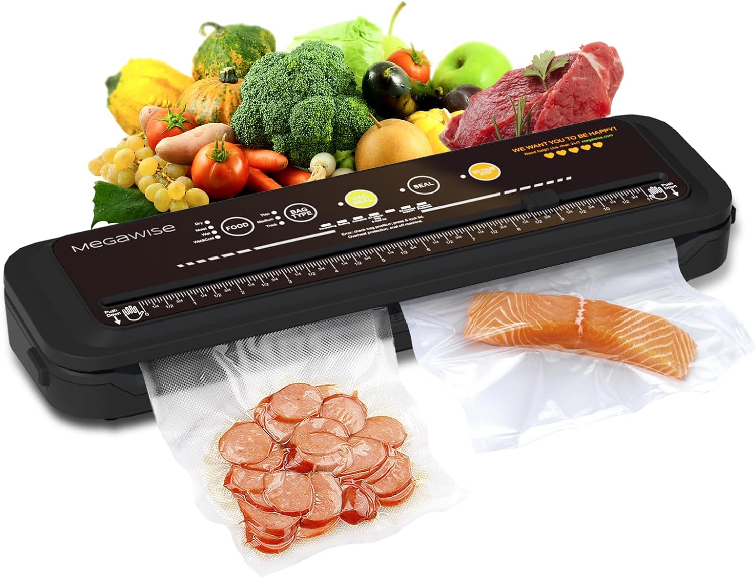 thumbnail image 2 of TRAHOO-MegaWise 5 Rolls Of Vacuum Sealer Machine Bags, 8 Inch Wide And 21.6 Feet Long For 2 of 12