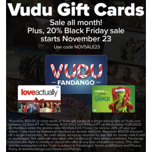 Vudu hot sale gift card