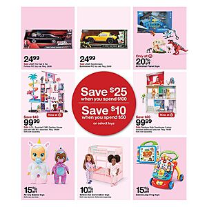 Target 25 off 100 toys 2025