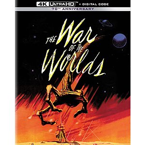 The War of the Worlds 70th Anniversary Edition (4K UHD + Digital) $  10.99 @ Amazon