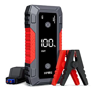 5000A HPBS Portable Jump Starter w/ LED Flashlight (Up to 10L Gas / 8L Diesel) $25 + Free Shipping