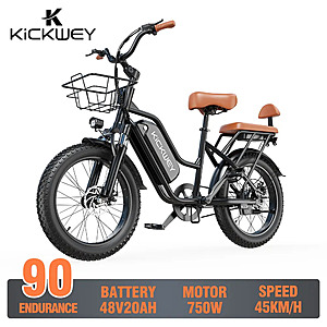 20" Kickwey LD20 1500W Peak 48V 20Ah Electric Bike (up to 32mph) $371 + Free Shipping