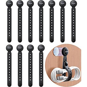 Prime Members: 12-Count JOYROOM Silicone Magnetic Cable Ties (Black) $5 + Free Shipping & More