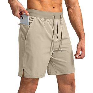 Soothfeel Men's Running Shorts w/ Zipper Pockets (9"/7"/5" Inseams)